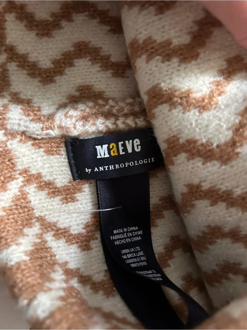 Anthropologie Maeve Zig-Zag Pattern Knit Beanie